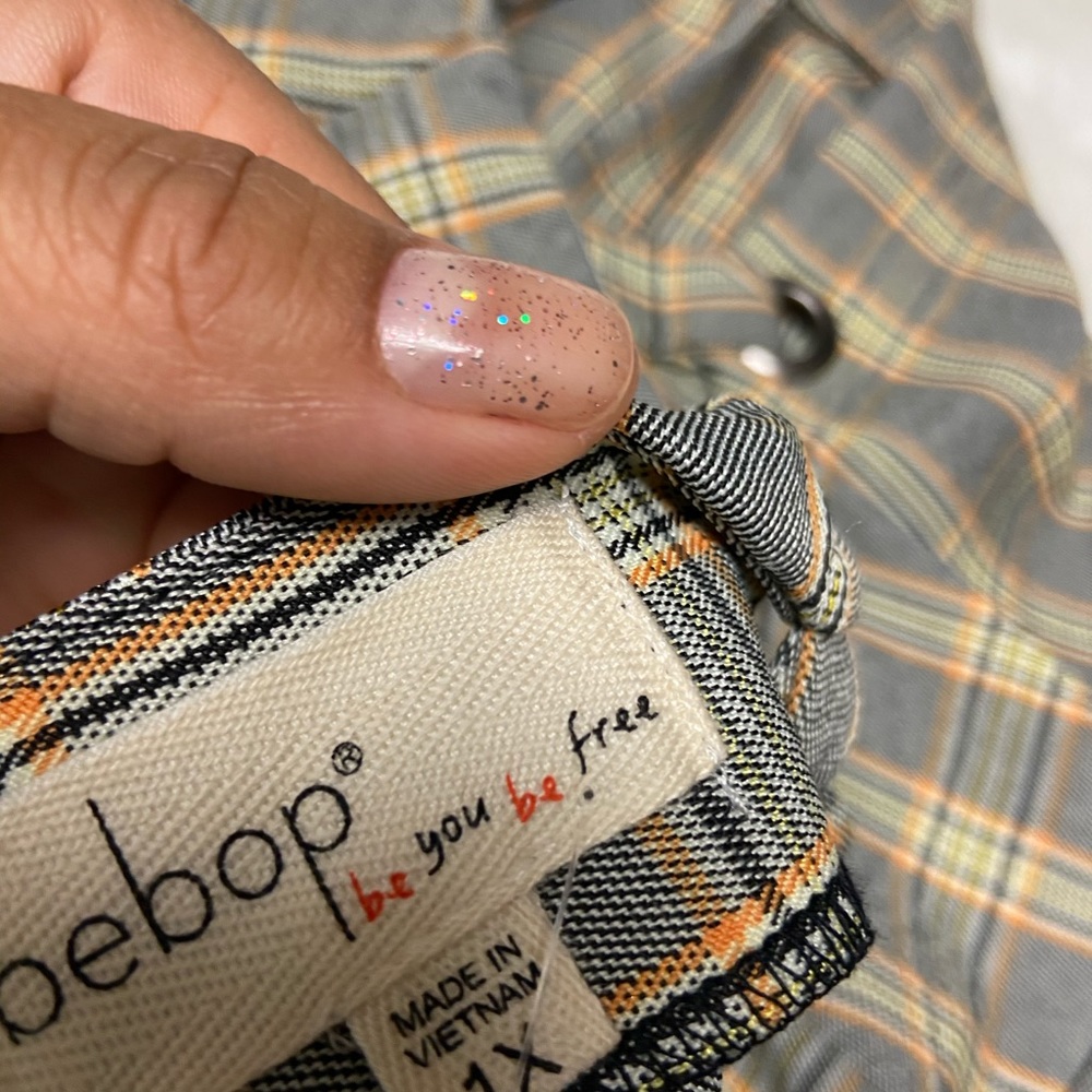 NWT! Macys Size 1X Be you be free Bebop size plaid jumper dress - Picture 6 of 7